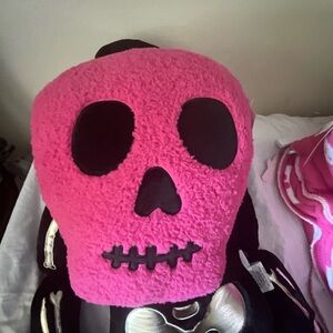 Pink Skull Pillow